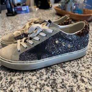 Golden Goose Glitter and Leopard Sneakers